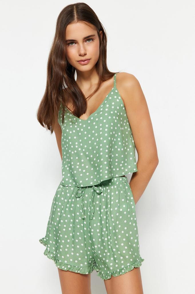 Women's Style Homewear Sleepwear White Multicolored 100% Cotton Fun Patterned Knitted Pajama Set