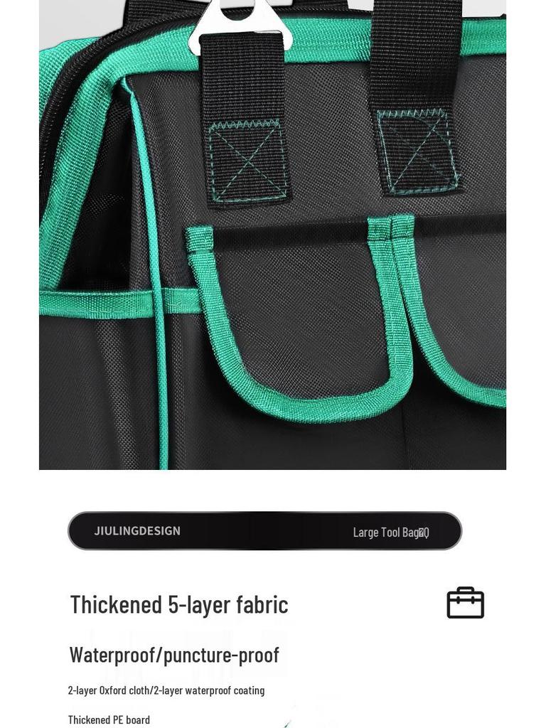 Прочная водонепроницаемая сумка для инструментов для плотника/электрика - Портативная, утолщенная, износостойкая, многофункциональная сумка-тоут