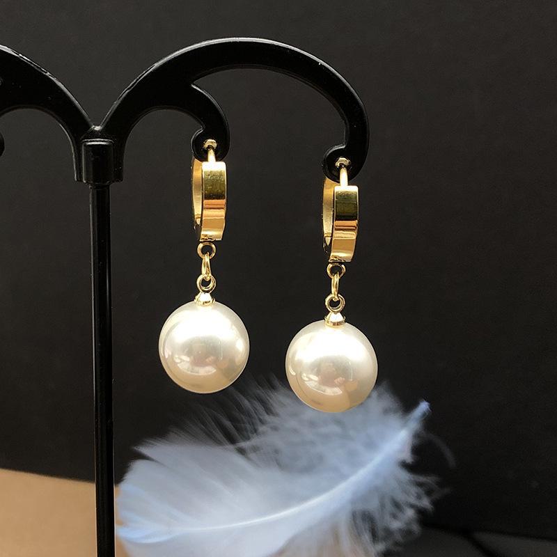 Rose Gold Geometric Titanium Steel Earrings for Women - Stylish, Simple Designs