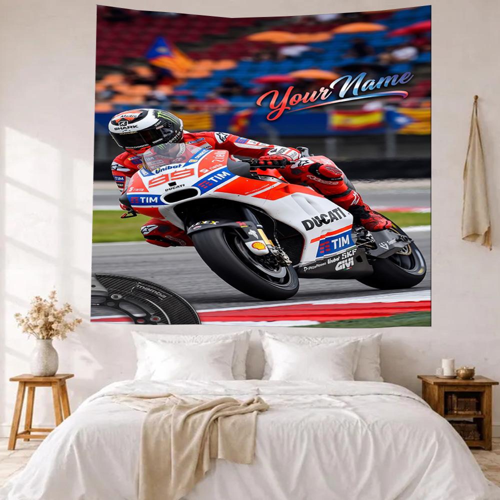 Jorge Lorenzo Custom Your Name Wall Decor Tapestry Art For Pet Memorial Birthdaywedding Party Backdrop Family Gift