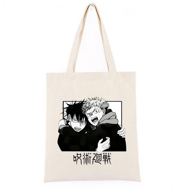 Jujutsu Kaisen Comics Gojou Satoru Корейская черная холщовая сумка в стиле аниме женская сумка-шоппер на плечо Kawaii розовая девушка