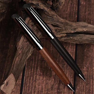 1 шт. Винтажная деловая деревянная ручка для подписи, вращающаяся шариковая ручка толщиной 1,0 мм, подходит для использования в бизнесе и офисе