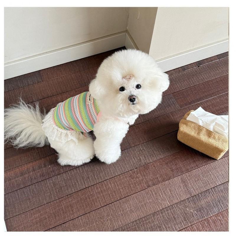 Pet Dog Cat Breathable Knit Mesh Vest Dress Multi Color Lightweight Outfit
