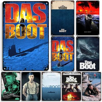 Старый военный фильм Das Boot Металлический постер Декоративная тарелка Металлическая жестяная вывеска Винтажная настенная жестяная вывеска Металлические вывески Настенная тарелка Табличка
