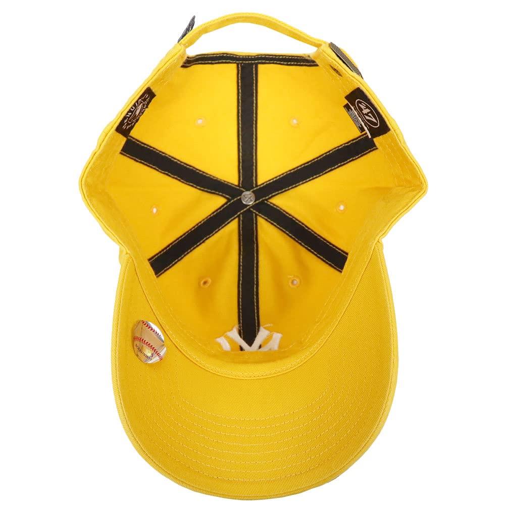 47 Семь Янкиз Уборка и Логотип CLEAN UP NY Нью-Йорк Желтый Универсальный размер [Forty Brand] Кепка, Мужская Женская, Кепка, MLB, Янкиз, Золотой,