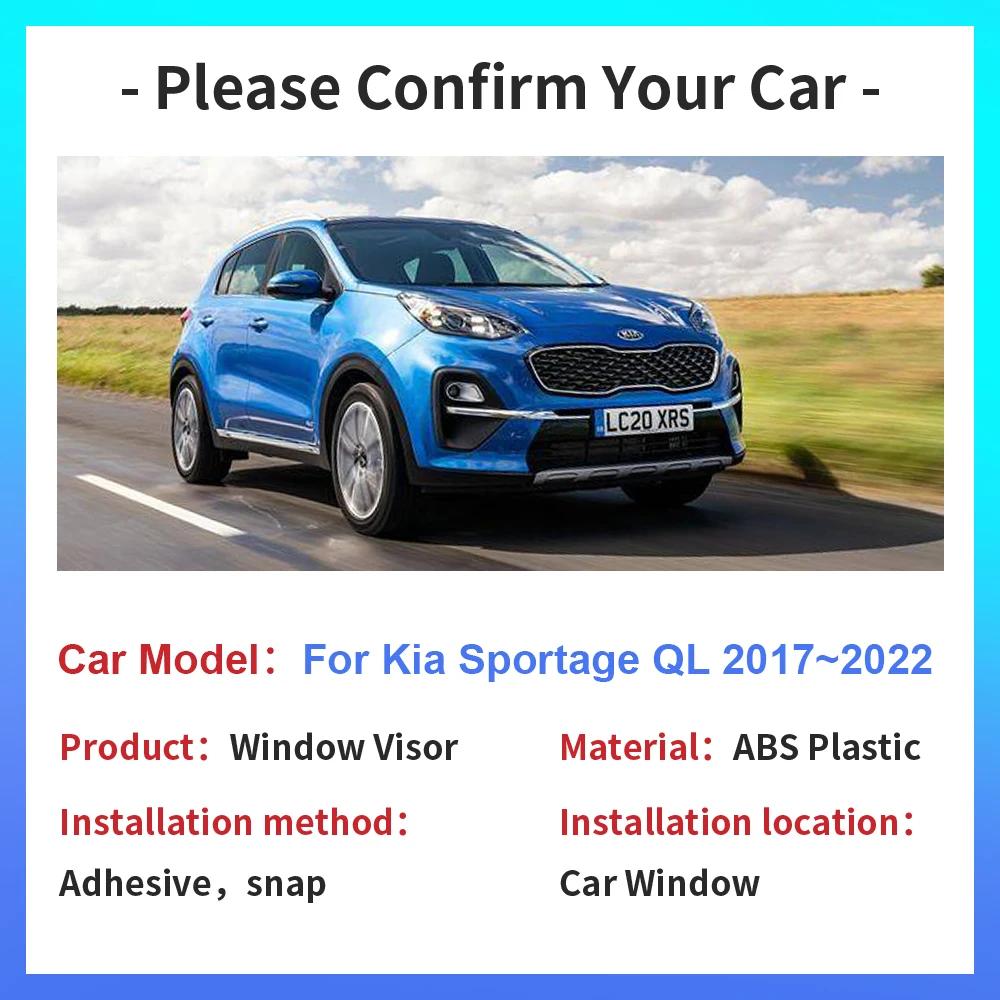 Козырек на окно для Kia Sportage QL 2017~2024, автомобильный дефлектор, дымовой козырек, боковой солнцезащитный козырек, дефлектор, тент, укрытие, внешние аксессуары