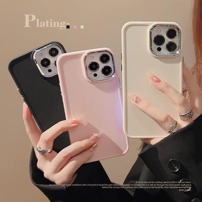 Покрытая линза для чехла телефона IPhone 16 и Apple 17 Мягкий 14 Силиконовый 13 Простой однотонный 15 Pro Max