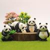RemeeHi Panda Garden Miniature Mini Moss Landscape Unique Gift for Home or Office Plastic Miniature Animal Set of 4 Statues, Figurines, Accessories,