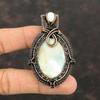 Mother Of Pearl Pendant Copper Wire Wrapped Pendant Handmade Pendant Unique Copper Jewelry Gemstone Pendant For Gift Mother Of Pearl Jewelry