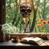 Gothic Skull Wind Chime Weather-proof Indoor Outdoor Garden Patio Metal Vintage Skull Hanging Wind Bell Halloween Decoration Ornament