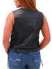 Classic Button 100% Waistcoat Black Women Vest Coat Western Lambskin Leather