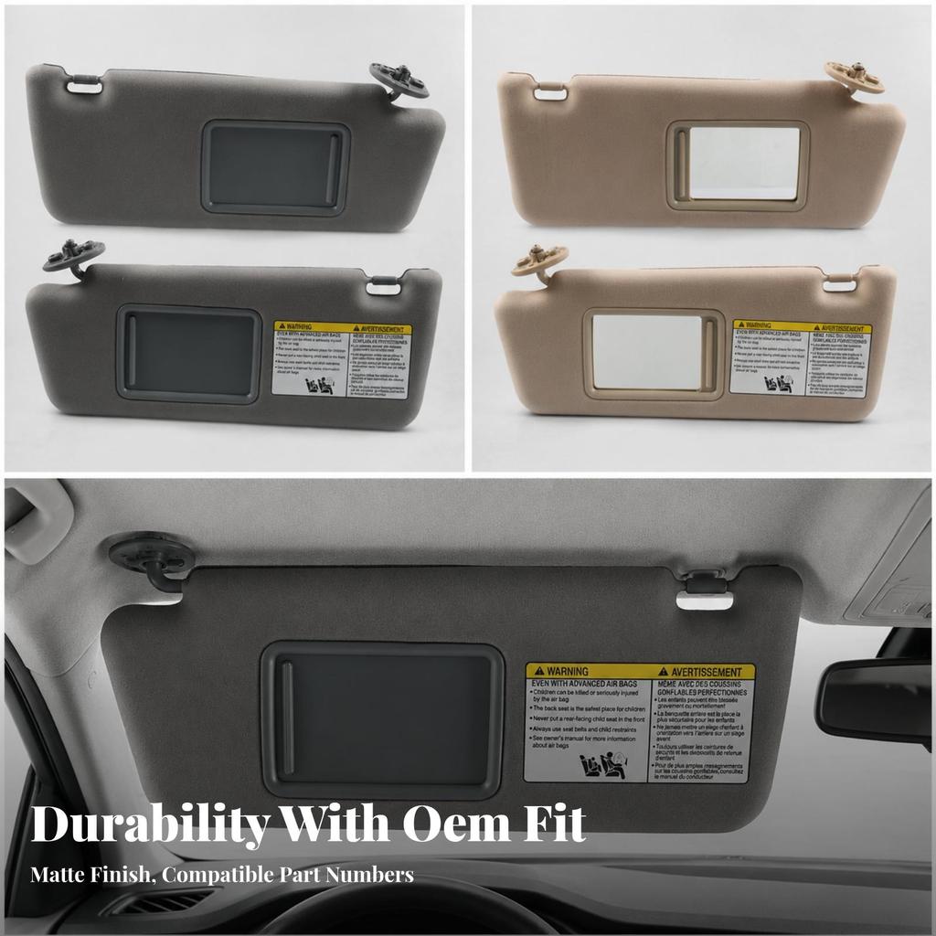 Compatible Replacement Sun Visors Shading Vehicle Sunshade Textured Auto Parts