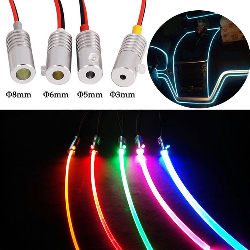 8MM 12V LED Glowing Lamp Light Fiber Optic Light Illuminator Car Ceiling Decoration