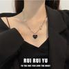 RUI RUI YU Kpop ожерелье с черным сердечком, металлическая цепочка на ключицы в Корейском стиле, простое женское короткое ожерелье с подвеской для женщин