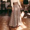 England Style Autumn Winter Women Maxi Long Warm Skirt High Waist Bandage Thicken Plaid Woolen Skirt Elegant Feminine Wool A-Line Skirt