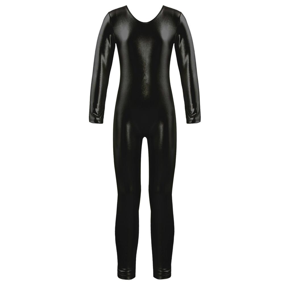 Детский базовый комбинезон с длинными рукавами для девочек, цельный комбинезон для гимнастики, спортивной одежды для балета и танцев, наряд