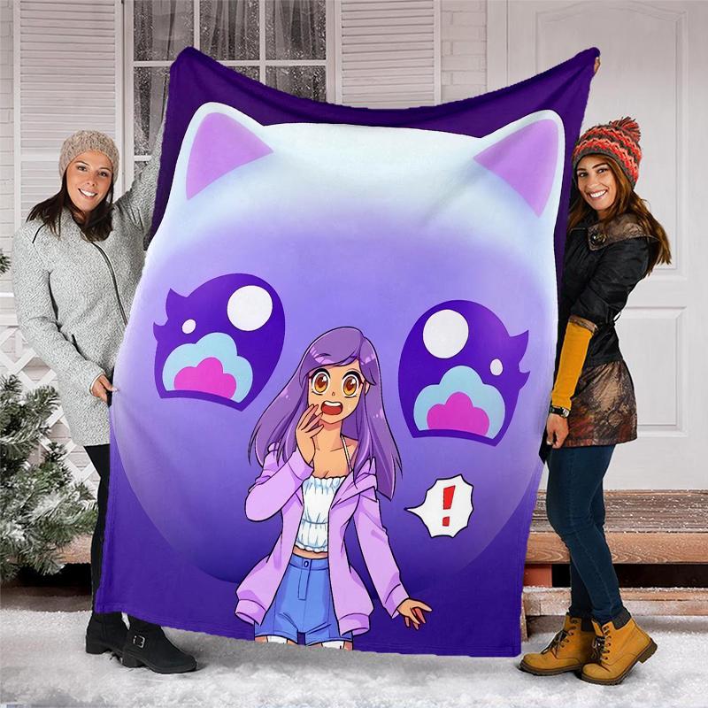 Aphmau Theme Printed Blanket - Perfect for Couch, Bed, Travel & Outdoor Use | Machine Washable, Cozy & Durable.