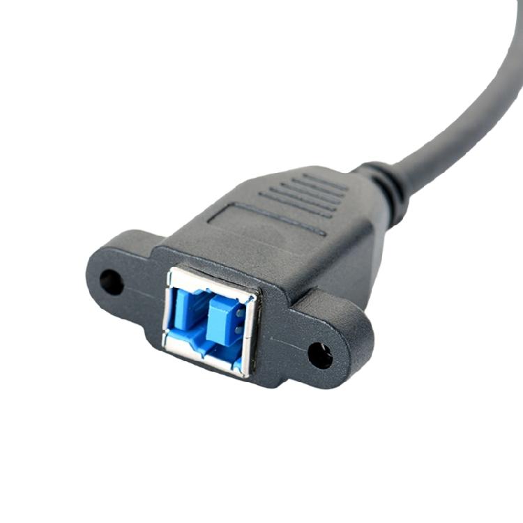 Кабель-удлинитель USB 3.0 B с креплением на панель, 20 дюймов, с винтовым креплением, усиленный, экранированный, для принтеров, сканеров, быстрая передача