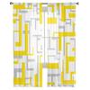 Art Geometry Yellow Grey Bedroom Transparent Sheer Curtains Holiday Decoration Window Voile Tulle Curtain