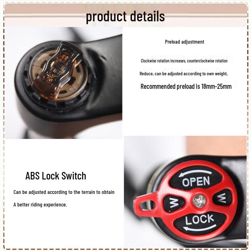 Амортизационная вилка для горного велосипеда, прямой шток, механический дисковый тормоз, доступна в размерах 26/27,5/29 дюймов