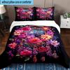 Dreamcatcher Fantasy Flowers 3pcs Bedding,Including 1pc Duvet Cover And 2pcs Pillowcases Perfect for Christmas,Ideal for Bedroom, Dormitory