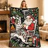 Large Polyester Throw for Sofa Christmas DIY Coloring Blanket, Color Your Own 59" x 49" Cozy Warm Blanket All Seasons Art Project Adults Kids