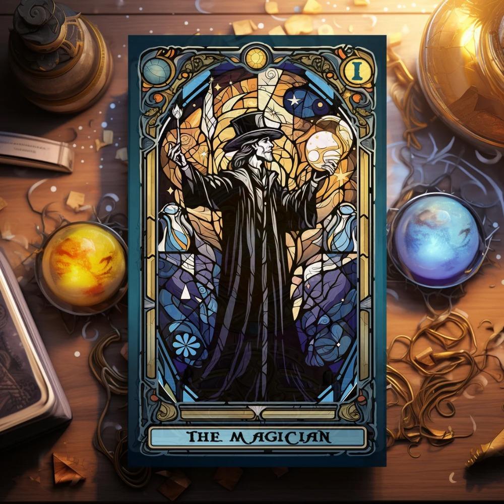 Полный набор карт Таро 10,3*6 см, витражное стекло, вдохновленное колодой карт Таро Райдера Уэйта Смита, 78 карт