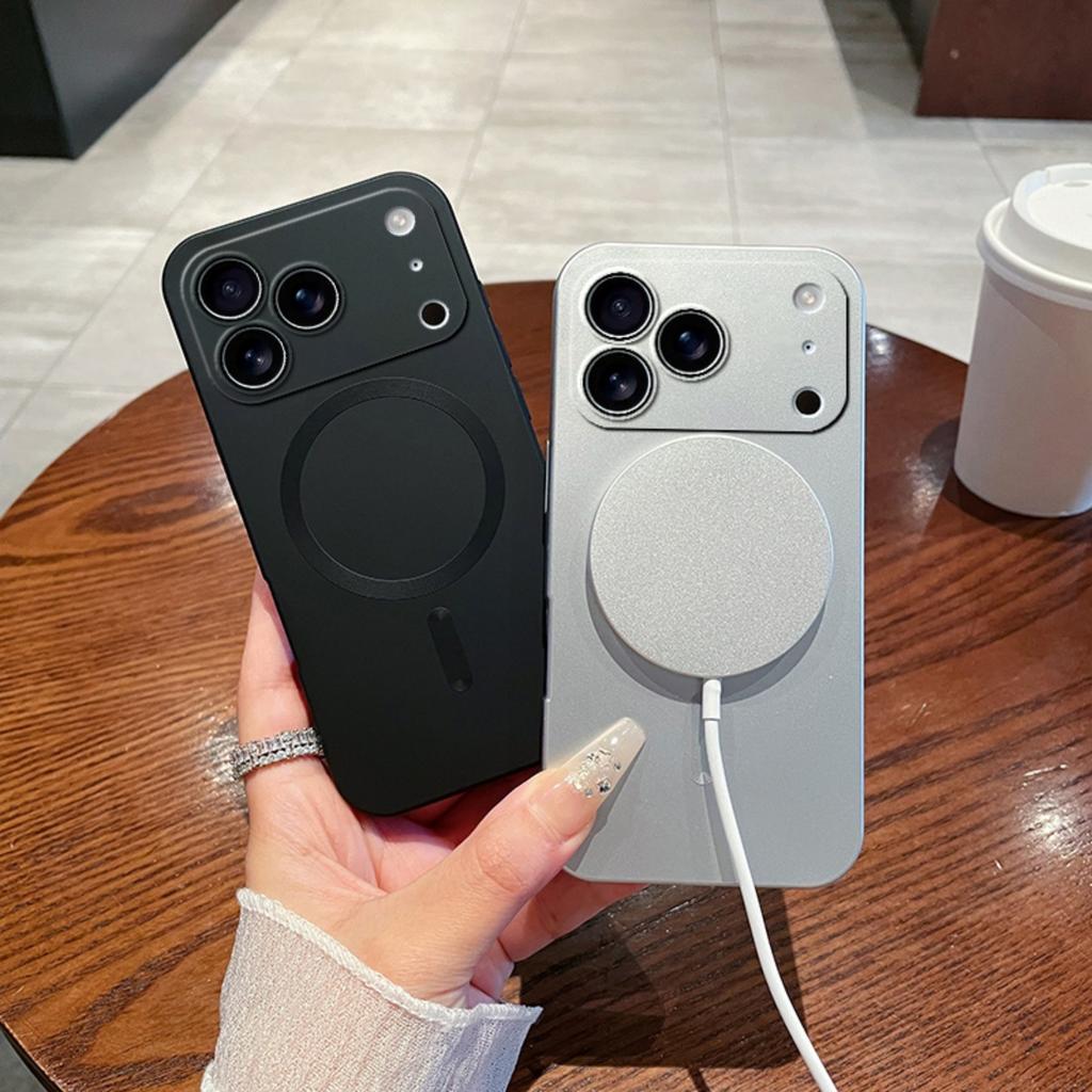 Металлический чехол Magsafe из мягкого материала для iPhone 17 Air 16 E 15 14 Plus 13 12 11 Pro Max, с защитой камеры, для беспроводной зарядки