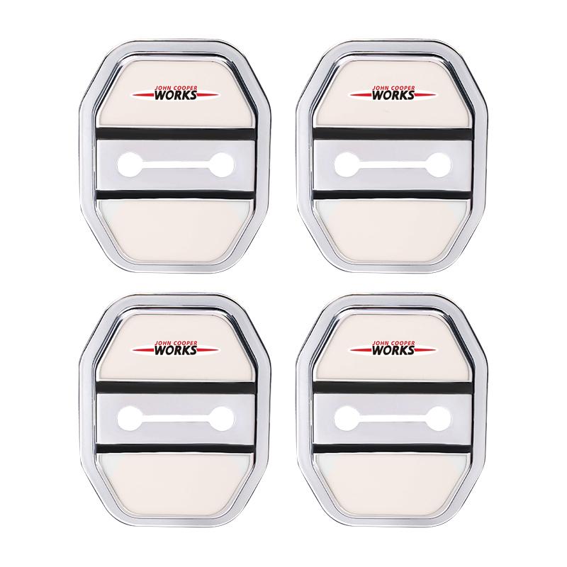 4Pcs Silicone Car Door Lock Buckle Protector Cover Accessories For MINI Cooper S Works JCW R55 R56 R50 R53 R60 R61 F54 F55 F56
