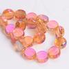 10pcs 10mm 12mm Flat Round Faceted Crystal Glass Colorful Plated Loose Beads For Jewelry Making DIY Findings