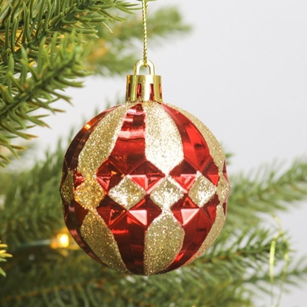 22Pcs/Set 6CM Christmas Ball Shiny Xmas Baubles Durable Christmas Pendant Decorations Storefront