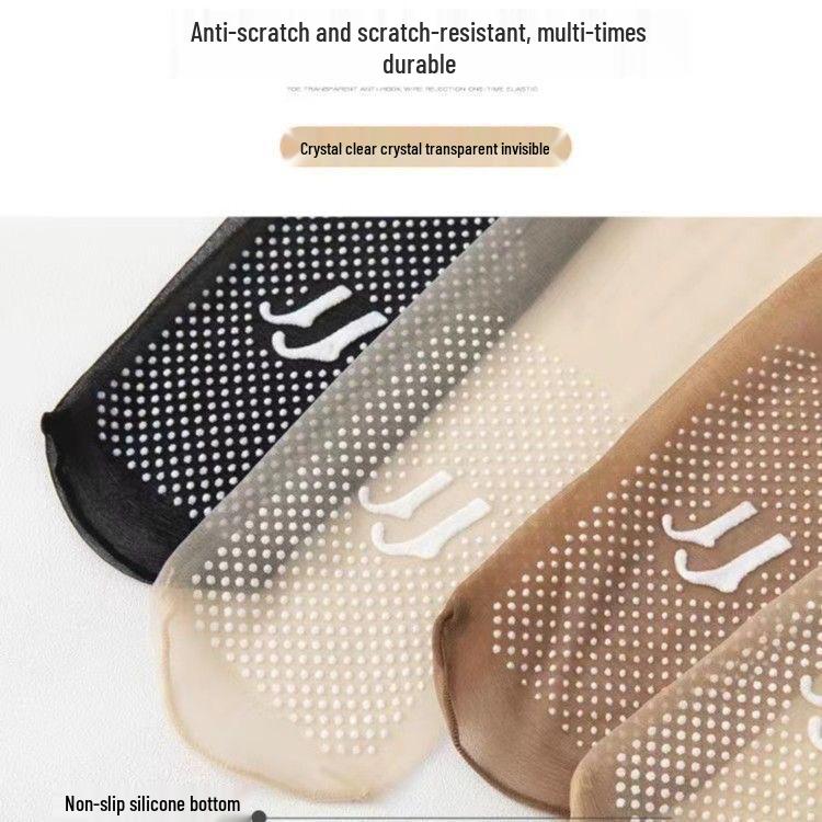 Ultra-Thin Transparent Silicone Anti-Slip Crystal Pantyhose Mid-Tube Socks