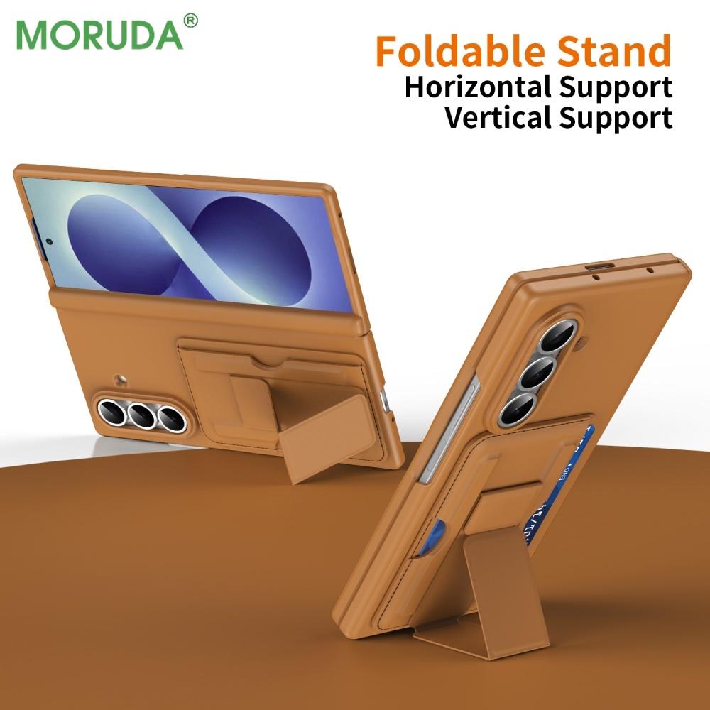 Для Samsung Galaxy Z Fold 8 Ultra 7 6 5 Складной Чехол-Книжка с Держателем для Карт и Подставкой, Кожаный Чехол, Защита Шарнира, Ударопрочный PC Чехол