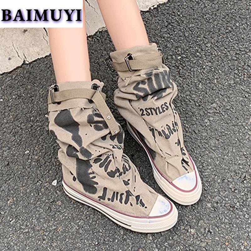 Холщовые балетки на платформе женские ботильоны повседневная обувь 2025 трендовый принт случайный зимние ботинки челси кроссовки дизайнерские женские ботинки