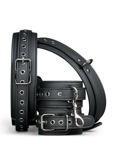 Adjustable Leg Spreader with Handcuffs Black