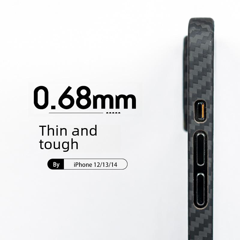 Чехол для iPhone 12/13/14/15 Pro Max из кевларового арамидного волокна — дизайн Crater All-Inclusive