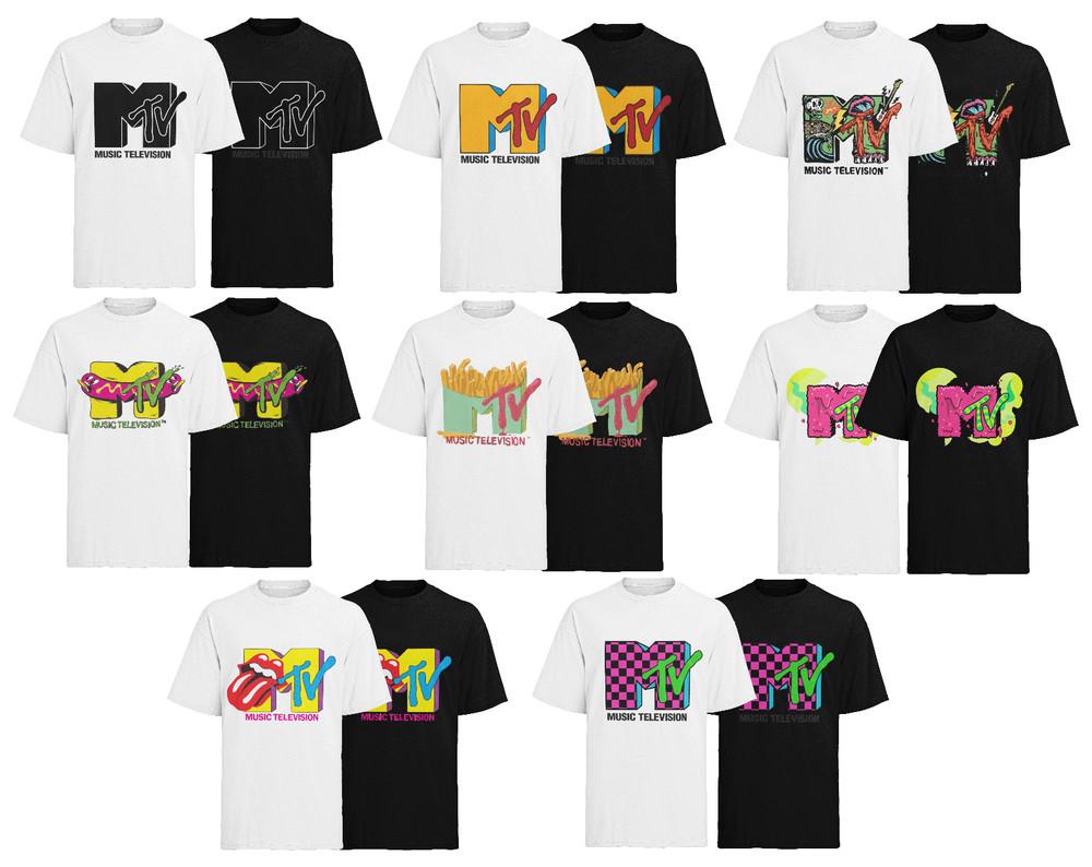 Ретро Футболка MTV Музыкальное Телевидение 80-е 90-е Мужская Органический Хлопок