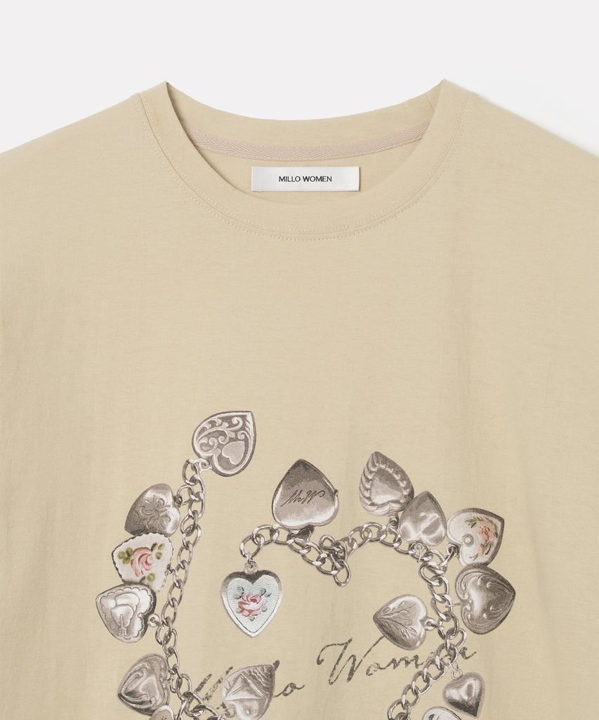 MILLO WOMEN Vintage Pendant T-Shirt [Beige]