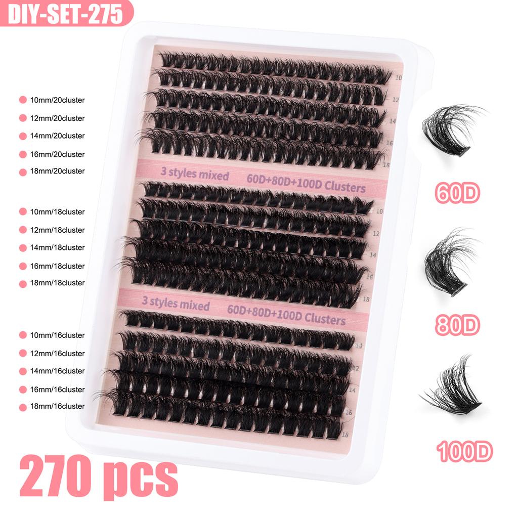 Fluffy Cluster Lash Extensions 12-18mm Winged False Eyelashes D Curl Natural Individual Clusters Lashes Eyelash Makeups Supplie