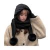 In 1 Hat And Scarf Set Winter Knitted Hooded Scarf