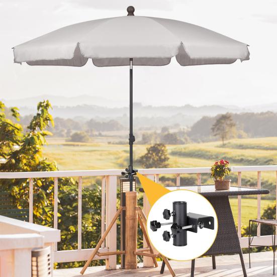 Outdoor Patio Umbrella Clamp Adjustable Yard Market Umbrella Holder Stand Railing Fence Chair Bench Deck Tailgates Umbrella Mount Fixing Clip