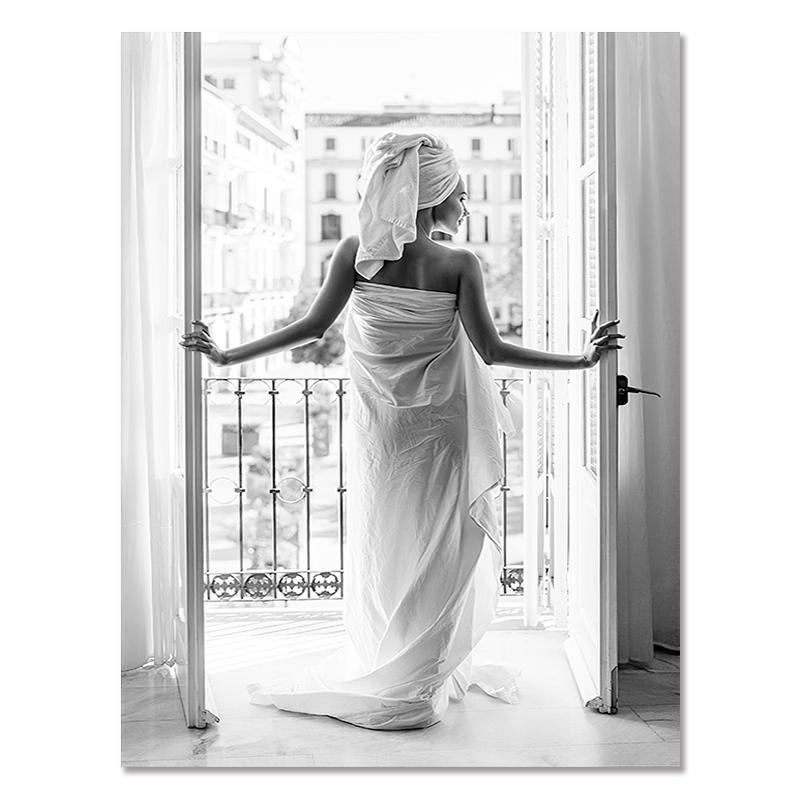 Современная мода черно-белый постер сексуальная женская фигура настенные художественные принты цитата картины на холсте шикарные картины для декора комнаты для девочек