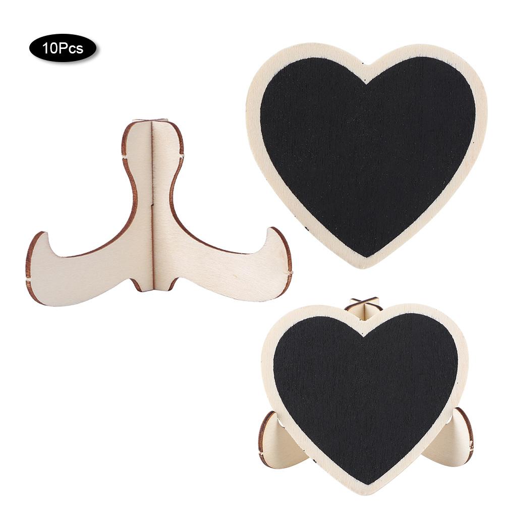 10Pcs Heart‑Shaped Blackboard Art Craft Display Message Board Wedding Decoration Ornament