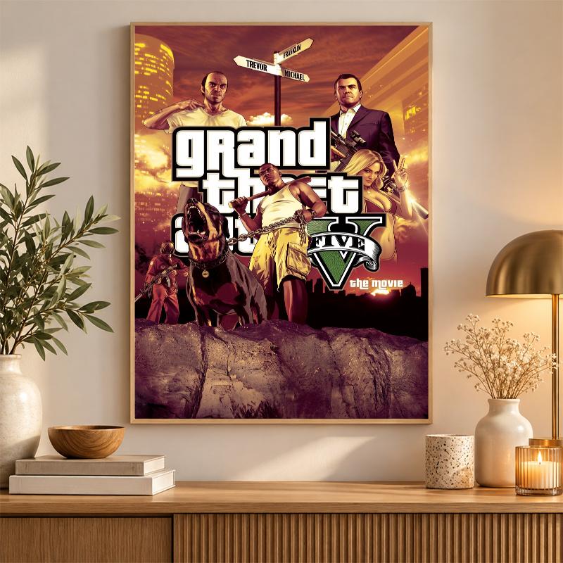 GTA Diamond Painting Kit 5D Full Drill DIY Diamond Mosaic Wall Art Home Decor