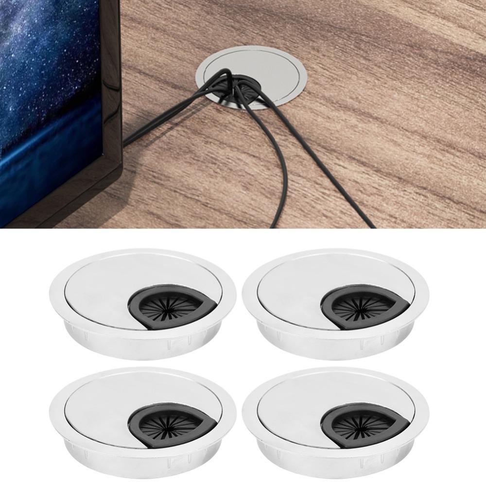 4pcs Zinc Alloy Desk Grommet 60mm Diameter Wire Cord Organizer Durable Cable Hole Cover Home