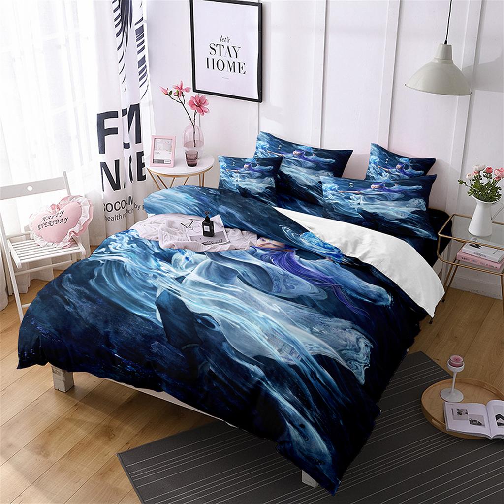 3D Printed High-end Aobing Trendy Element Down Comforter Bedding Set, Children's Adult Bedding Set, Zipper Pillowcase Bed Set