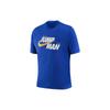 Logo Print Round Neck Short Sleeve Sport Tee American Retro Regular Shoulder Men Tops Game-Royal-Blue DM3220-480