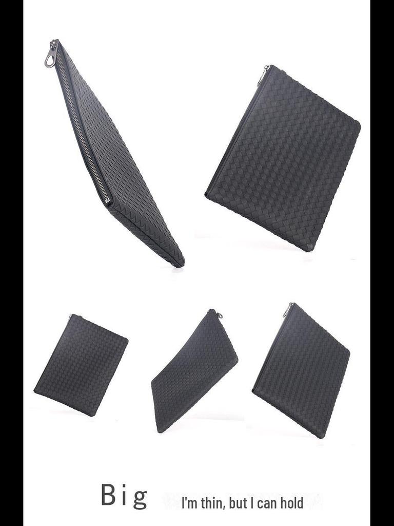 Мужской плетеный клатч из вощеной кожи, весна/лето 2025 г. — большой конверт и сумка для iPad