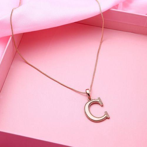 Estele Подвеска Charm C с покрытием из розового золота