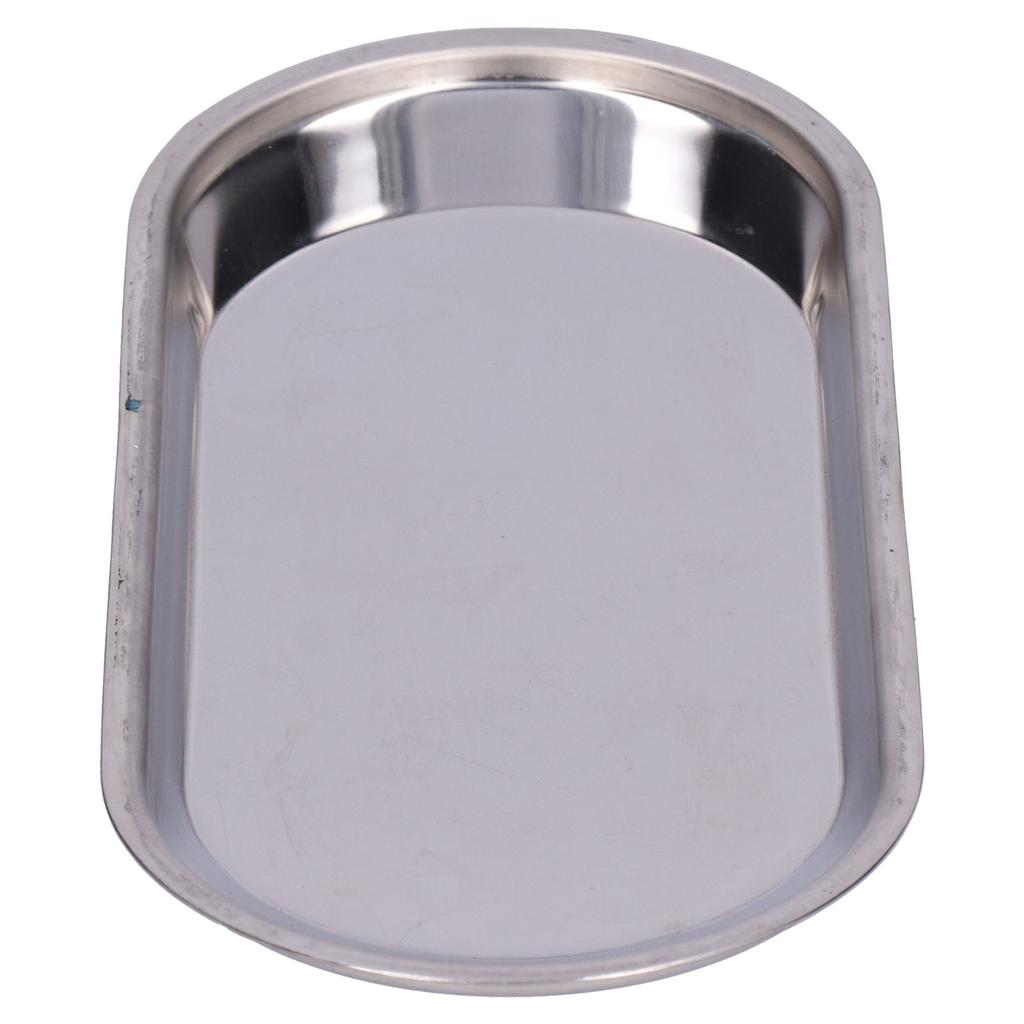 Small Plate Oval Thickened Stainless Steel MultiPurpose Storage Tray for Home Bathroom(S )